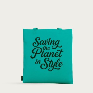 Statement-Print Cotton Tote Bags